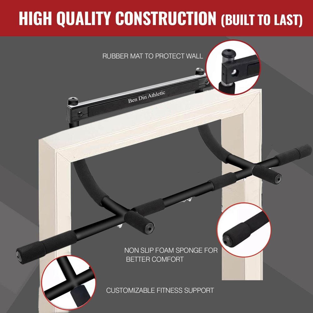 Multi-Function Portable Pull up Bar for Doorway, Black